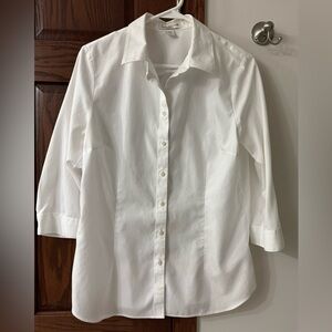 Women’s New no tags Coldwater Creek No-Iron White Shirt M 10-12